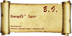 Bangó Igor névjegykártya